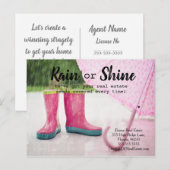 Verwijzing van vastgoedmarketing bij terugkerende briefkaart (Voorkant / Achterkant)