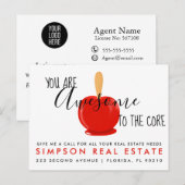 verwijzingen naar het " makelaarsmodel "  aankondigingskaart (Voorkant / Achterkant)