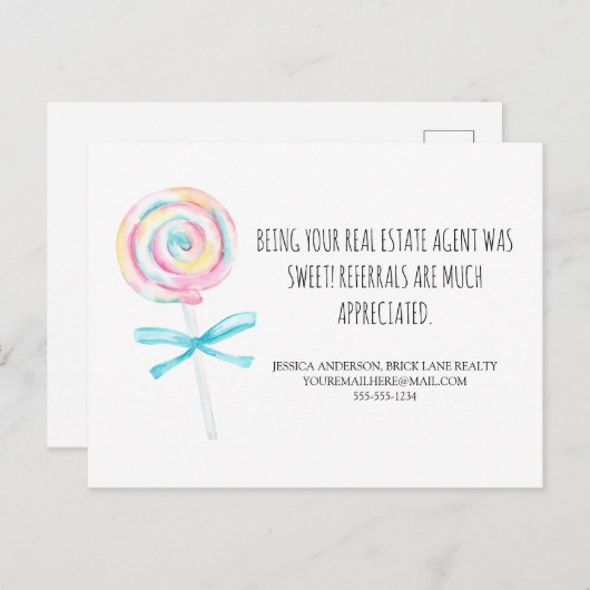 Verwijzingen naar onroerend goed in een zoete Trea Briefkaart (Voorkant / Achterkant)