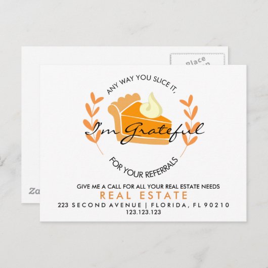 verwijzingen naar segment onroerend goed Aankondig Aankondigingskaart (Voorkant / Achterkant)