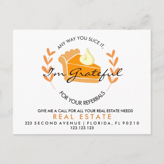 verwijzingen naar segment onroerend goed Aankondig Aankondigingskaart (Voorkant)