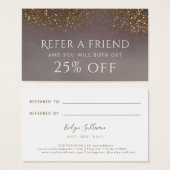 verwijzingskaart voor vloeibare glitter visitekaartje (Voorkant /achterkant)