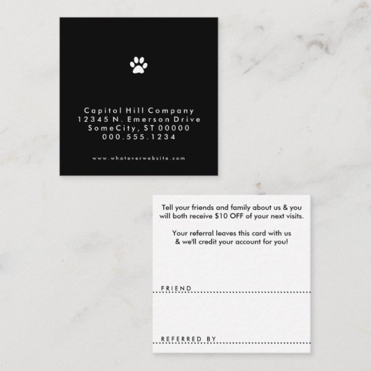 verwijzingsplein aanbevelingskaartje (Voorkant / Achterkant)