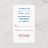 verwijzingsprogramma voor vrienden en familielever aanbevelingskaartje (Achterkant)