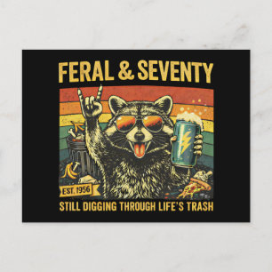 Verwilderd en Zeventig 70e Verjaardag Sarcastisch  Briefkaart