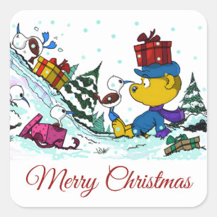 Verwilderd Kerstmis Vierkante Sticker