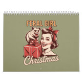 Verwilderd Meisje Kerst Opossum Xmas Trashy Retro Kalender (Hoes)