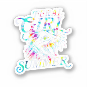 Verwilderd meisje zomer grappig possum tie dye sticker