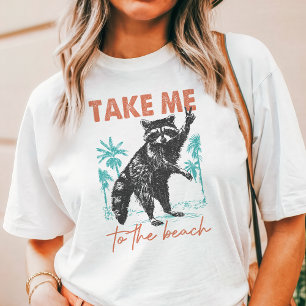 Verwilderd Meisje Zomer Strand Wasbeer Tri-Blend Shirt