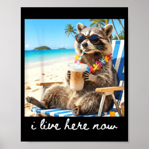 Verwilderd meisje zomer wasbeer grappige meme vrou poster