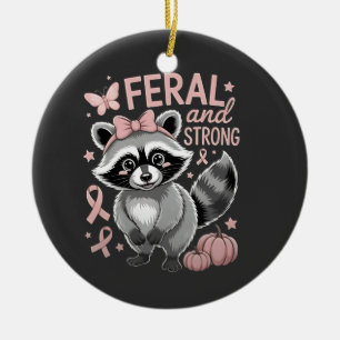 Verwilderde en sterke borstkanker bewustzijn wasbe keramisch ornament