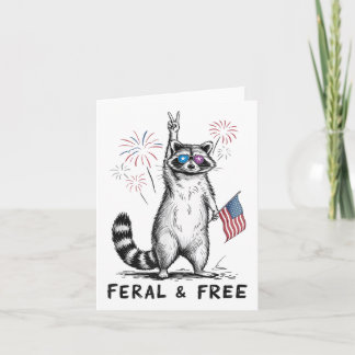 Verwilderde en vrije wasbeer 4 juli Amerikaanse PR Kaart