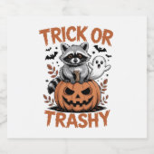 Verwilderde Halloween truc of Trashy Sparkling Wijnetiket (Enkel label)
