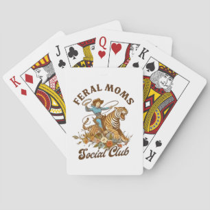 Verwilderde Moeder Sociale Club Grappige Retro Boh Pokerkaarten