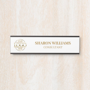 Verwisselbare White Gold Custom Business Logo Deurbordje