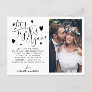 Verwisselingsdatum voor uitstellen van huwelijk Pr Aankondigingskaart