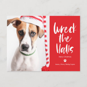 Verwoest de vakantie Editable Kleur Kerst Postkaar Feestdagenkaart