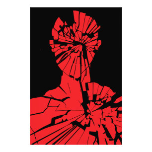 Verwoeste rode reflectie foto afdruk