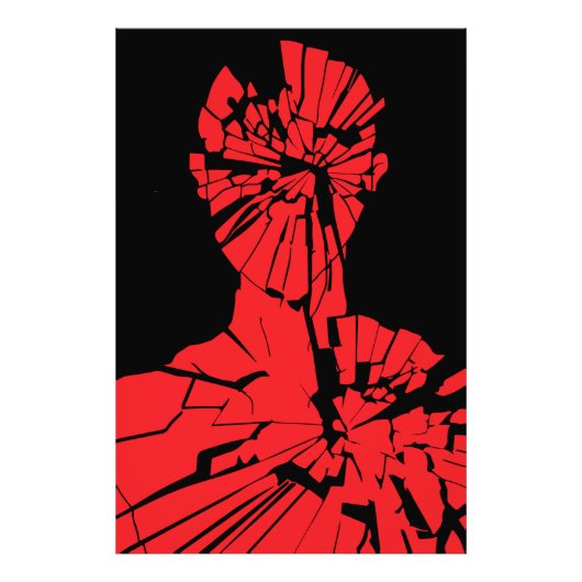 Verwoeste rode reflectie foto afdruk (Voorkant)