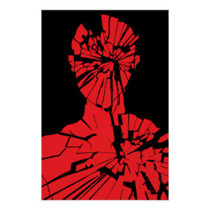 Verwoeste rode reflectie perfect poster