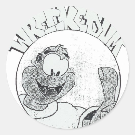 Verwoeste 'Um Melvin Circle Logo Ronde Sticker (Voorkant)