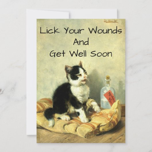  verwond Kitten Art krijgt een Sjabloon met een bo (Voorkant)