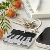 Verwrongen Piano Sleutels Acryl Sleutel Ring Sleutelhanger (Voorkant Rechts)