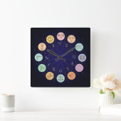 Very Cool Zodiac Wall Clock Vierkante Klok (Huis)