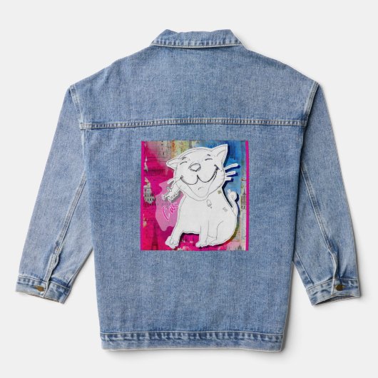 Very Good News Cat Denim Jacket (Achterkant)