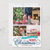 Very Merry Christmas Script 3 Foto Feestdagenkaart (Voorkant)