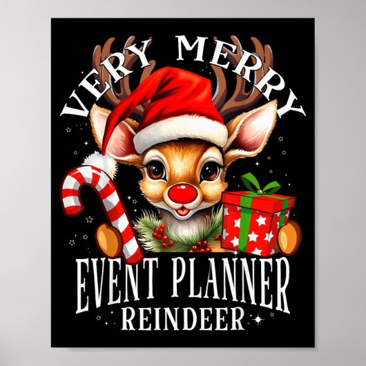 Very Merry Event Planner Reindeer Matching Christm Poster (Voorkant)