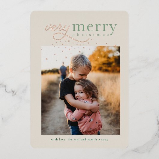 Very Merry Stars Folie Uitnodiging (Voorkant)