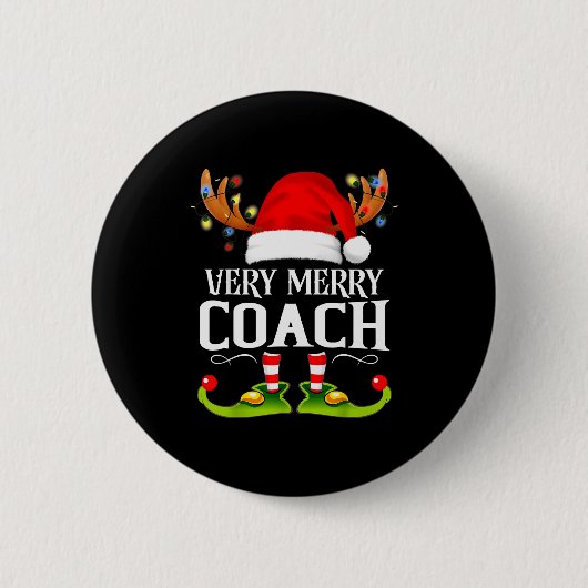 Very Merry X-mas Coach Matching Christmas Ronde Button 5,7 Cm (Voorkant)