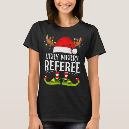 Very Merry X-mas Referee Matching Christmas  T-shirt (Voorkant)