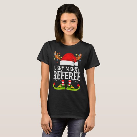 Very Merry X-mas Referee Matching Christmas T-shirt (Voorkant volledig)
