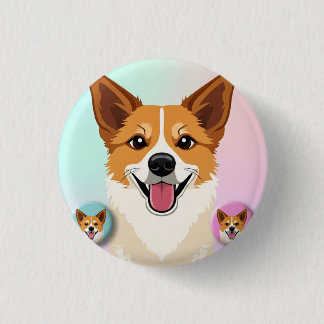 Very nice and cute dog design on  ronde button 3,2 cm