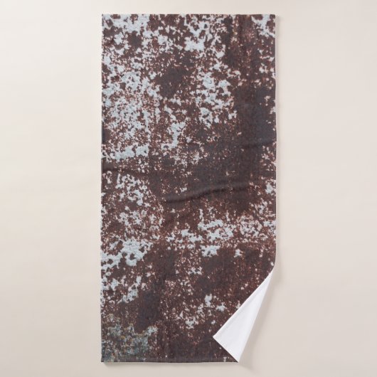 Very old rusted sheet iron. Metaalstructuur Badhanddoek (Badhanddoek)