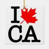 Very Polite Red Black I Love Canada Maple Leaf Keramisch Ornament (Achterkant)