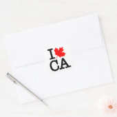 Very Polite Red Black I Love Canada Maple Leaf Vierkante Sticker (Envelop)