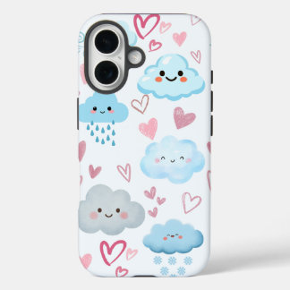 Verzachte Dromerige Wolken iPhone 16 Hoesje