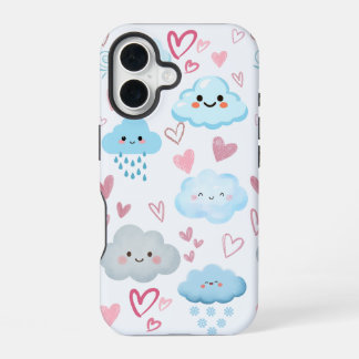 Verzachte Dromerige Wolken iPhone 16 Hoesje
