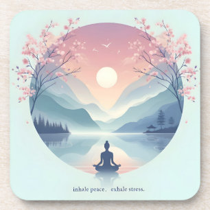 Verzachtende Natuur Meditatie Kunst Bier Onderzetter