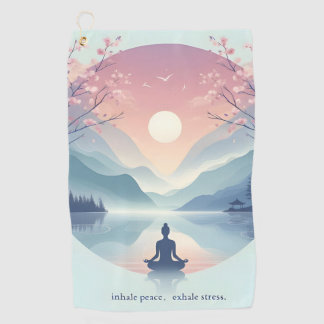 Verzachtende Natuur Meditatie Kunst Golfhanddoek
