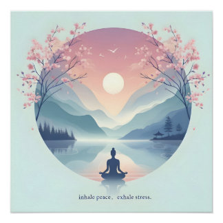 Verzachtende Natuur Meditatie Kunst Perfect Poster
