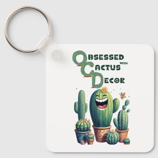 Verzachtende OCD Spikes: Cactus Decor Sleutelhanger (Voorkant)