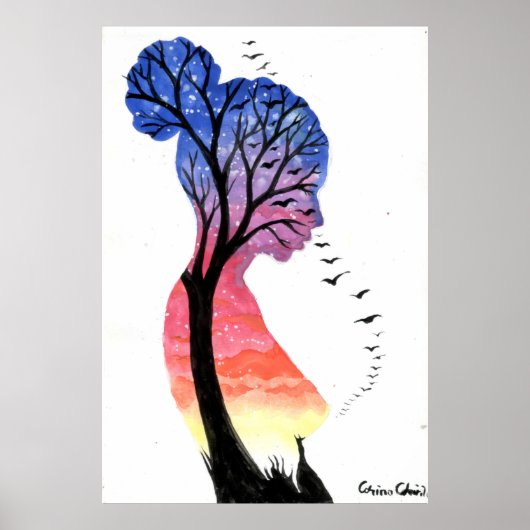 Verzachtheid of blauw gevoel poster (Voorkant)