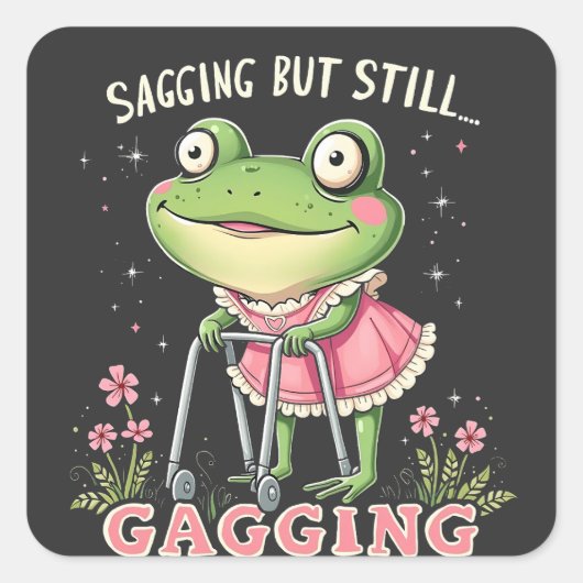 Verzakking maar nog steeds kokhalzend Funny Moeder Vierkante Sticker (Voorkant)