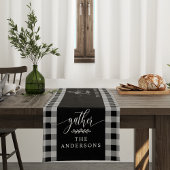 Verzamel Black Buffalo Check Herfst Thanksgiving Korte Tafelloper