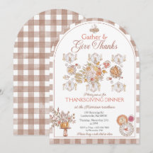 Verzamel & Dank Waterverf Thanksgiving Uitnodiging