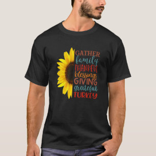 Verzamel Familie Dankbaar Zegeningen Geven Dankbaa T-shirt
